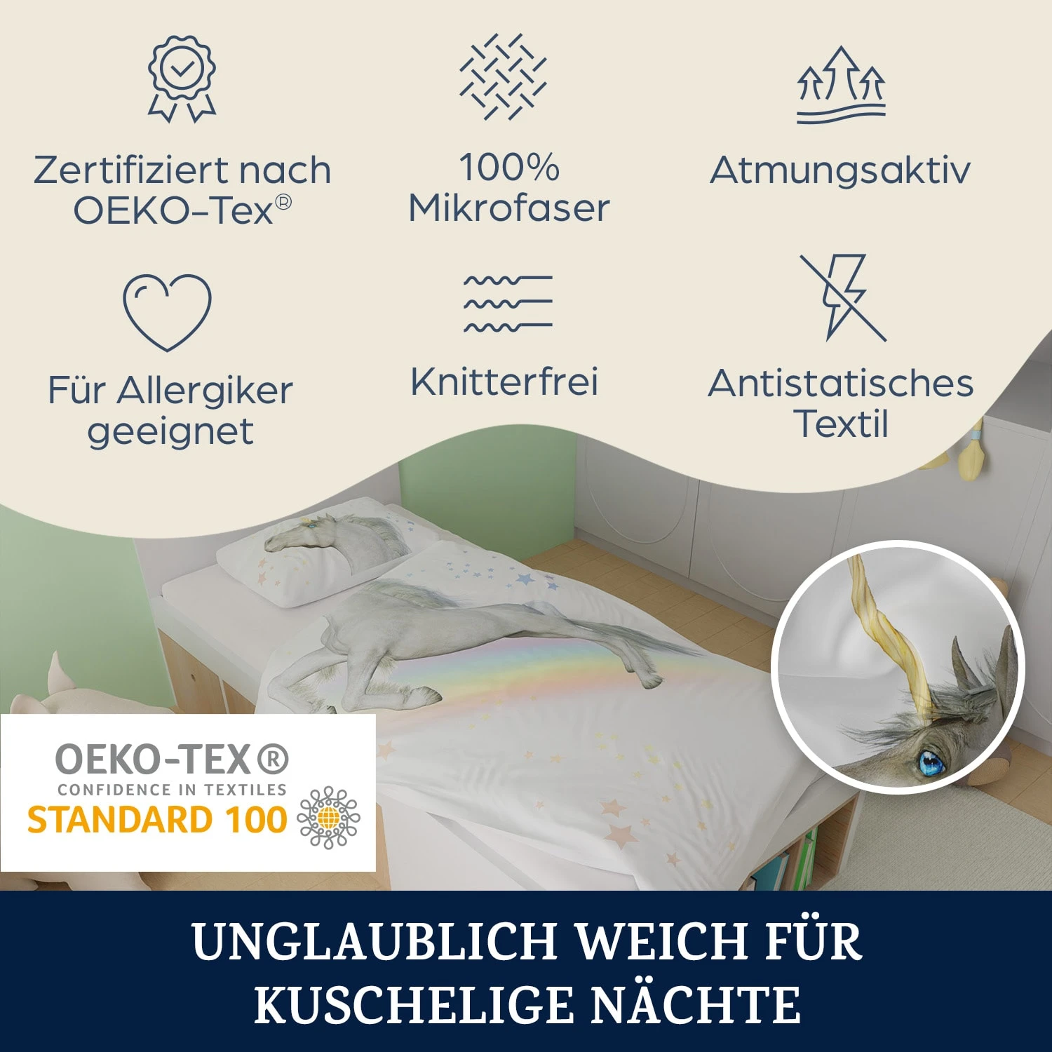Soft Wonder Kids-Edition Bettwäsche 100 X 135 Cm 40 X 60 Cm Atmungsaktiv Mikrofaser 4 Soft Wonder Kids-Edition Bettwäsche 100 X 135 Cm 40 X 60 Cm Atmungsaktiv Mikrofaser – Bild 2