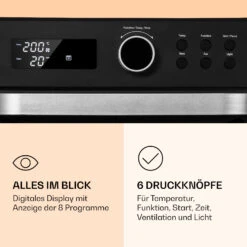 Prime Air Heißluftfritteuse 1500W 23l Timer 8 Programme 12 Prime Air Heißluftfritteuse 1500W 23l Timer 8 Programme -Optimal Küchengeräte Geschäft 10040025 de 0004 logo