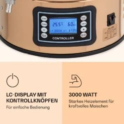 Mundschenk Maischekessel, Bierbrauanlage, 2500 W, 30 L, 9 Programme -Optimal Küchengeräte Geschäft 10040144 de 0003 logo