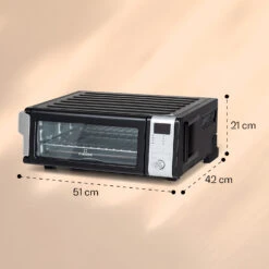 Vita-Crisp Heißluftfritteuse 1700W 10L 8 Funktionen Platzsparend -Optimal Küchengeräte Geschäft 10040223 yy 0007 dimensions