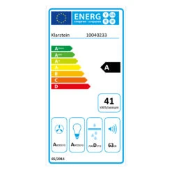 Alina 90 Smart Dunstabzugshaube 90cm 594m³/h LED Ambiente Glasfront -Optimal Küchengeräte Geschäft 10040233 energy label