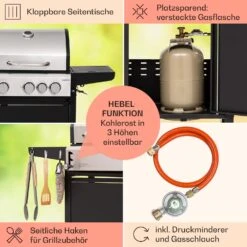 Kingsville 3.1 Kombigrill Gas + Kohle 10,9 KW 3+1 Brenner -Optimal Küchengeräte Geschäft 10040270 de 0006 usp