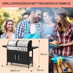 Kingsville 3.1 Kombigrill Gas + Kohle 10,9 KW 3+1 Brenner -Optimal Küchengeräte Geschäft 10040270 de 0007 usp
