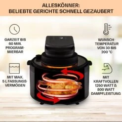 Vendure Heißluftfritteuse Mit Dampffunktion 1250W 5 Liter 6 Programme 11 Vendure Heißluftfritteuse Mit Dampffunktion 1250W 5 Liter 6 Programme -Optimal Küchengeräte Geschäft 10040278 de 0003 usp