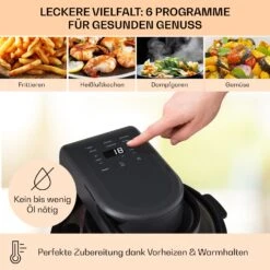 Vendure Heißluftfritteuse Mit Dampffunktion 1250W 5 Liter 6 Programme 12 Vendure Heißluftfritteuse Mit Dampffunktion 1250W 5 Liter 6 Programme -Optimal Küchengeräte Geschäft 10040278 de 0004 usp