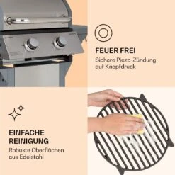 Lucifer 2 Gasgrill 2 X 3,6 KW Brenner 45x45cm Grill Edelstahl Mobil -Optimal Küchengeräte Geschäft 10040279 de 0007 logo