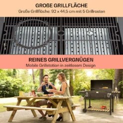 Aberdeen Double Holzkohlegrill Smoker Thermometer 2 Seitentische Mobil -Optimal Küchengeräte Geschäft 10040293 de 0004 usp