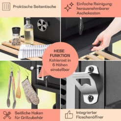 Aberdeen Double Holzkohlegrill Smoker Thermometer 2 Seitentische Mobil -Optimal Küchengeräte Geschäft 10040293 de 0006 usp