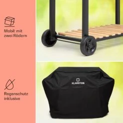 Aberdeen Double Holzkohlegrill Smoker Thermometer 2 Seitentische Mobil -Optimal Küchengeräte Geschäft 10040293 de 0008 usp