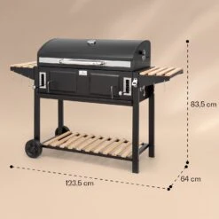 Aberdeen Double Holzkohlegrill Smoker Thermometer 2 Seitentische Mobil -Optimal Küchengeräte Geschäft 10040293 yy 0011 dimensions