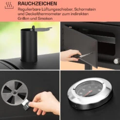 Aberdeen Kombi-Grill Gas Kohle Smoker Thermometer 2 Seitentische Mobil 15 Aberdeen Kombi-Grill Gas Kohle Smoker Thermometer 2 Seitentische Mobil -Optimal Küchengeräte Geschäft 10040294 de 0005 usp