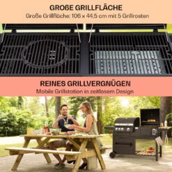 Aberdeen Kombi-Grill Gas Kohle Smoker Thermometer 2 Seitentische Mobil 16 Aberdeen Kombi-Grill Gas Kohle Smoker Thermometer 2 Seitentische Mobil -Optimal Küchengeräte Geschäft 10040295 de 0005 usp