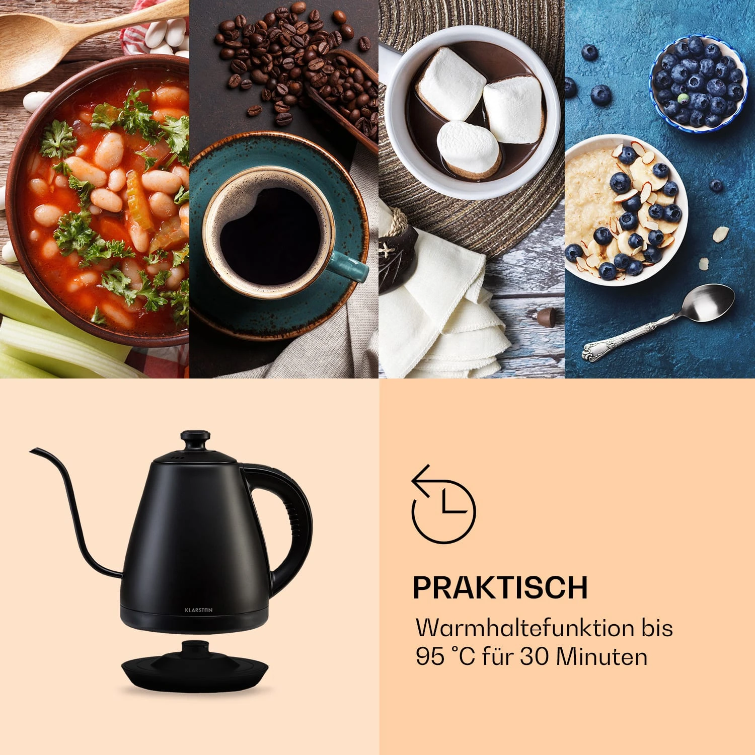 Garcon Wasserkocher 1L 2000W Warmhaltefunktion Schwanenhals Edelstahl 8 Garcon Wasserkocher 1L 2000W Warmhaltefunktion Schwanenhals Edelstahl – Bild 6