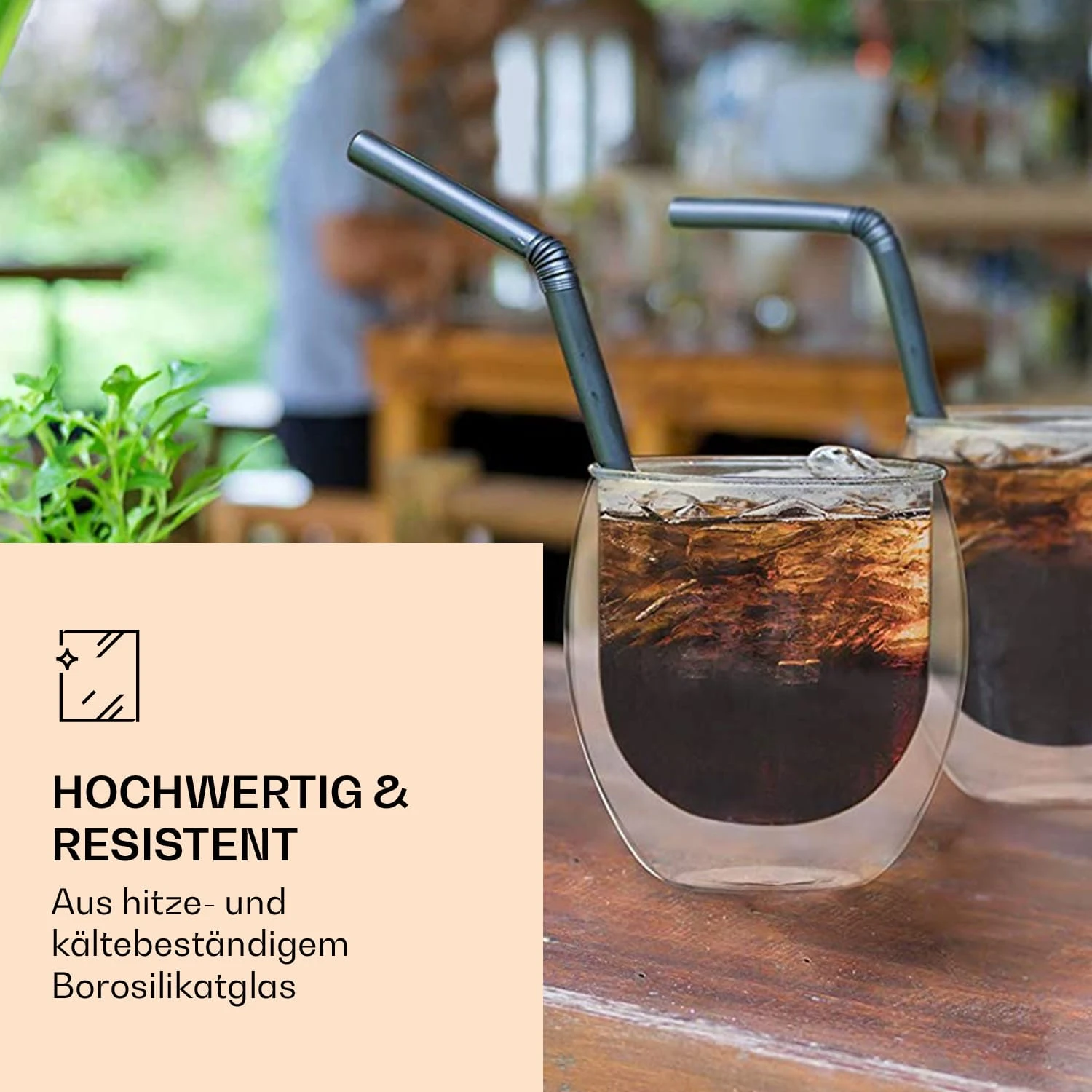 DUOS Jumbo Doppelwandiges Glas 410 Ml Thermofunktion Inkl. Edelstahl-Löffel 5 DUOS Jumbo Doppelwandiges Glas 410 Ml Thermofunktion Inkl. Edelstahl-Löffel – Bild 3