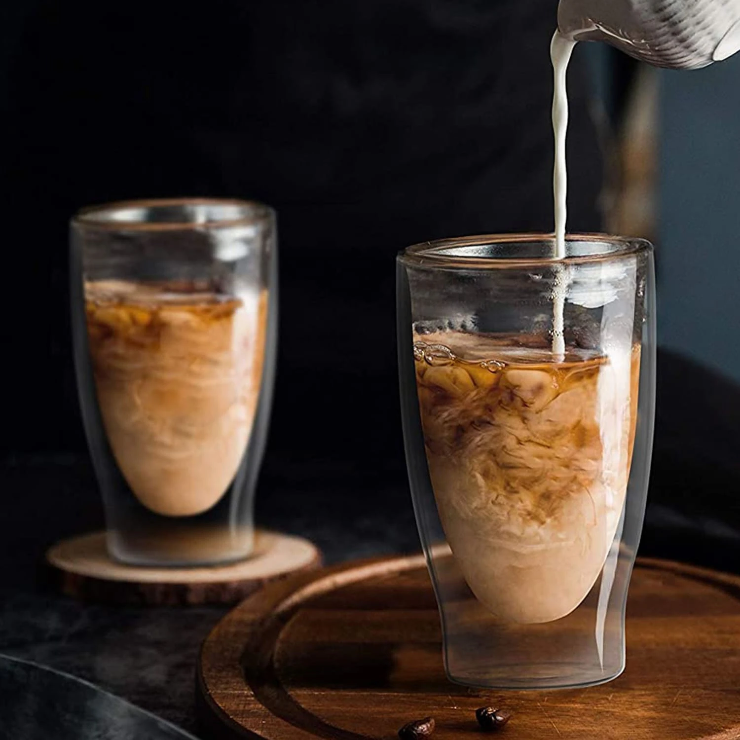 DUOS Doppelwandiges Glas 2 X 80, 310, 400 Ml Thermofunktion Inkl. Edelstahl-Löffel 5 DUOS Doppelwandiges Glas 2 X 80, 310, 400 Ml Thermofunktion Inkl. Edelstahl-Löffel – Bild 3