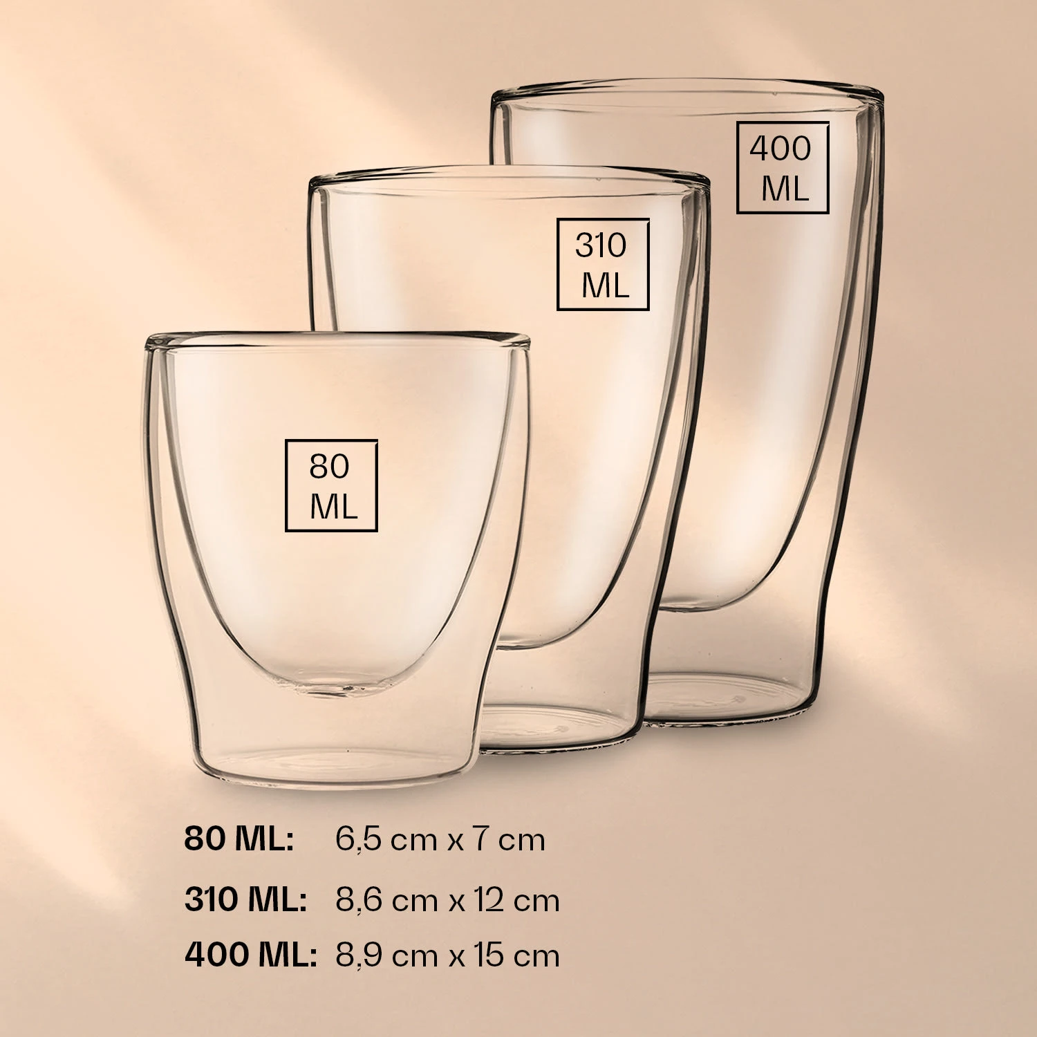 DUOS Doppelwandiges Glas 2 X 80, 310, 400 Ml Thermofunktion Inkl. Edelstahl-Löffel 8 DUOS Doppelwandiges Glas 2 X 80, 310, 400 Ml Thermofunktion Inkl. Edelstahl-Löffel – Bild 6