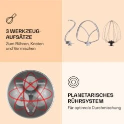 Renata Rossa Küchenmaschine 3-in-1 2000W 2,7PS 5Ltr Edelstahl BPA-frei 13 Renata Rossa Küchenmaschine 3-in-1 2000W 2,7PS 5Ltr Edelstahl BPA-frei -Optimal Küchengeräte Geschäft 10040500 de 0004 logo