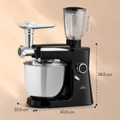 Renata Rossa Küchenmaschine 3-in-1 2000W 2,7PS 5Ltr Edelstahl BPA-frei 17 Renata Rossa Küchenmaschine 3-in-1 2000W 2,7PS 5Ltr Edelstahl BPA-frei -Optimal Küchengeräte Geschäft 10040500 yy 0008 dimensions