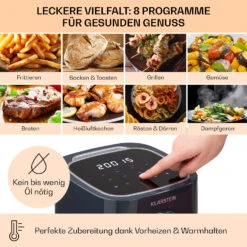 Crisp-Pro Heißluftfritteuse Air Fryer 1400W 2,8 Ltr Timer Edelstahl -Optimal Küchengeräte Geschäft 10040698 de 0003 usp