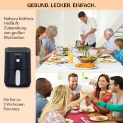 Crisp-Pro Heißluftfritteuse Air Fryer 1400W 2,8 Ltr Timer Edelstahl -Optimal Küchengeräte Geschäft 10040698 de 0005 usp
