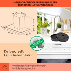 Alinea 60 Dunstabzugshaube 60cm Wandhaube WiFi A++ 500m³/h Touch -Optimal Küchengeräte Geschäft 10041173 de 0005 usp
