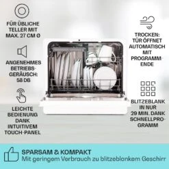 Emerald 5 Slim Geschirrspüler Freistehend 7 Programme Touch-Control 10 Emerald 5 Slim Geschirrspüler Freistehend 7 Programme Touch-Control -Optimal Küchengeräte Geschäft 10041185 de 0002 usp