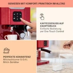 BellaVita Kaffeemaschine 3-in-1 1450 W 20 Bar Milchschäumer 11 BellaVita Kaffeemaschine 3-in-1 1450 W 20 Bar Milchschäumer -Optimal Küchengeräte Geschäft 10041240 de 0003 usp