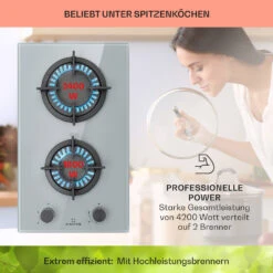 Firetale Gaskochfeld 2-flammig Aluminium-Brenner Erdgas/Propangas Inkl. Schlauch Und Druckminderer -Optimal Küchengeräte Geschäft 10041301 de 0003 usp