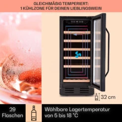 Vinovilla 29 Built-In Weinkühlschrank 81 L / 29 Fl. 1 Zone Glastür Edelstahl -Optimal Küchengeräte Geschäft 10041309 de 0003 logo