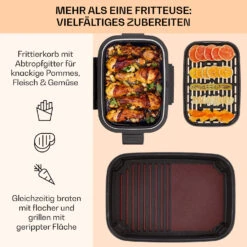 Combo Air Grill-Heißluftfritteuse 5 Programme 1500 Watt 4,5 L Grillkorb 2,5 L Frittierkorb -Optimal Küchengeräte Geschäft 10041331 de 0004 usp