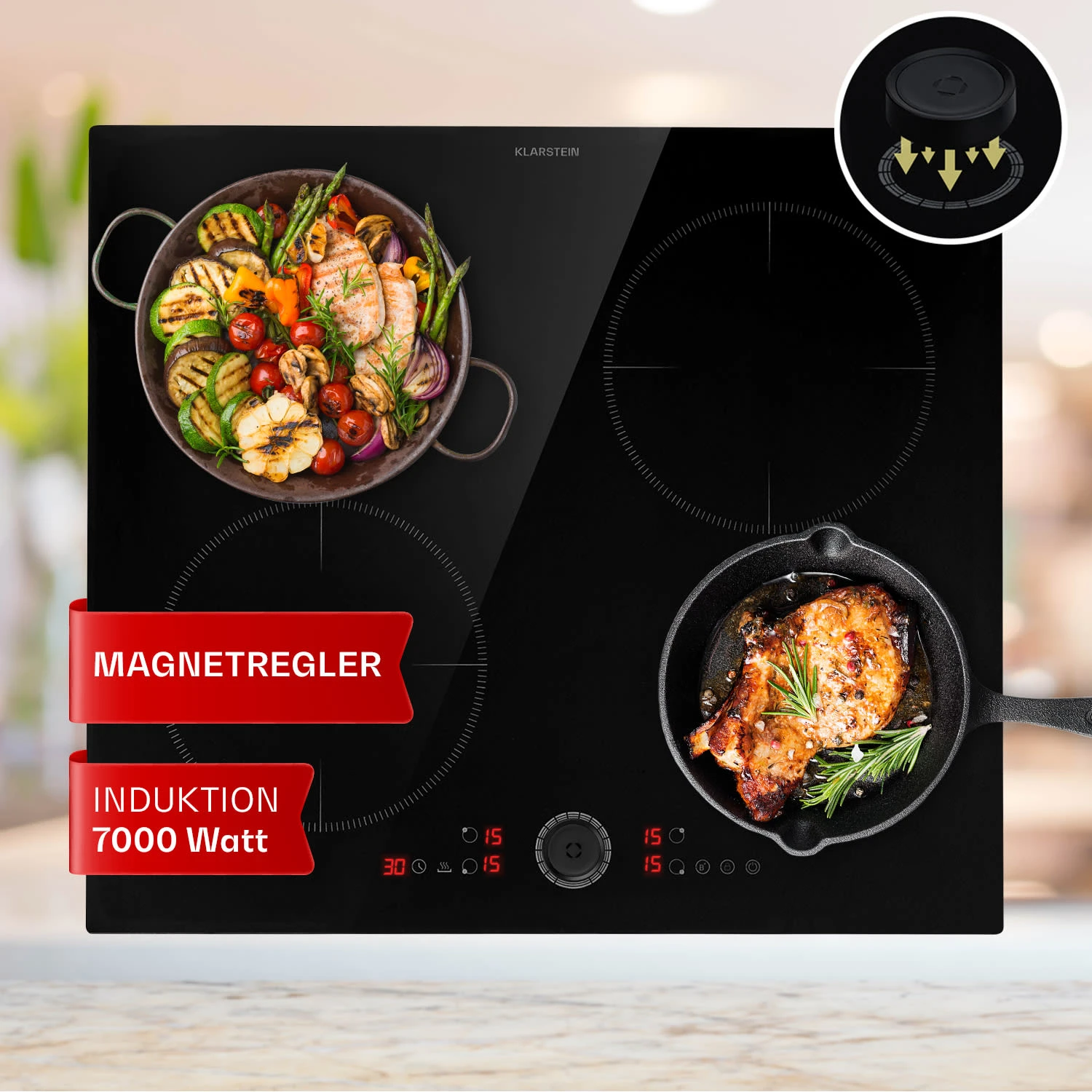 Magnichef 4 Einbaukochfeld Induktion 4 Zonen 7000W Glaskeramik 3 Magnichef 4 Einbaukochfeld Induktion 4 Zonen 7000W Glaskeramik