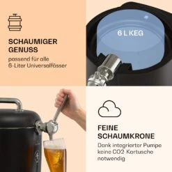 Passau Bierzapfanlage 6 L Universalfässer Druckluftpumpe 3 - 12 °C 65 W -Optimal Küchengeräte Geschäft 10041520 de 0003 logo