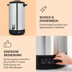 Abbey 60 Einkochautomat Getränkespender 60L 100°C 180min Edelstahl -Optimal Küchengeräte Geschäft 10041840 de 0004 logo