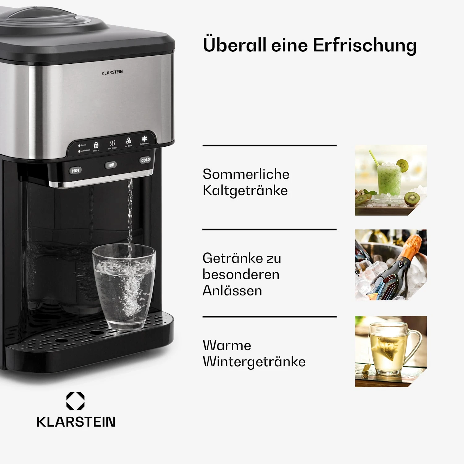 Aqueous Eiswürfelmaschine 3-in-1: Eiswürfel, Wasserspender: Heiß & Kalt 20 Kg/24h 7 Aqueous Eiswürfelmaschine 3-in-1: Eiswürfel, Wasserspender: Heiß & Kalt 20 Kg/24h – Bild 5