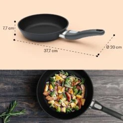 Noto Endurance Bratpfanne Ø20 Cm Geschmiedetes Aluminium Abnehmbarer Griff -Optimal Küchengeräte Geschäft 10045001 yy 0009 dimensions