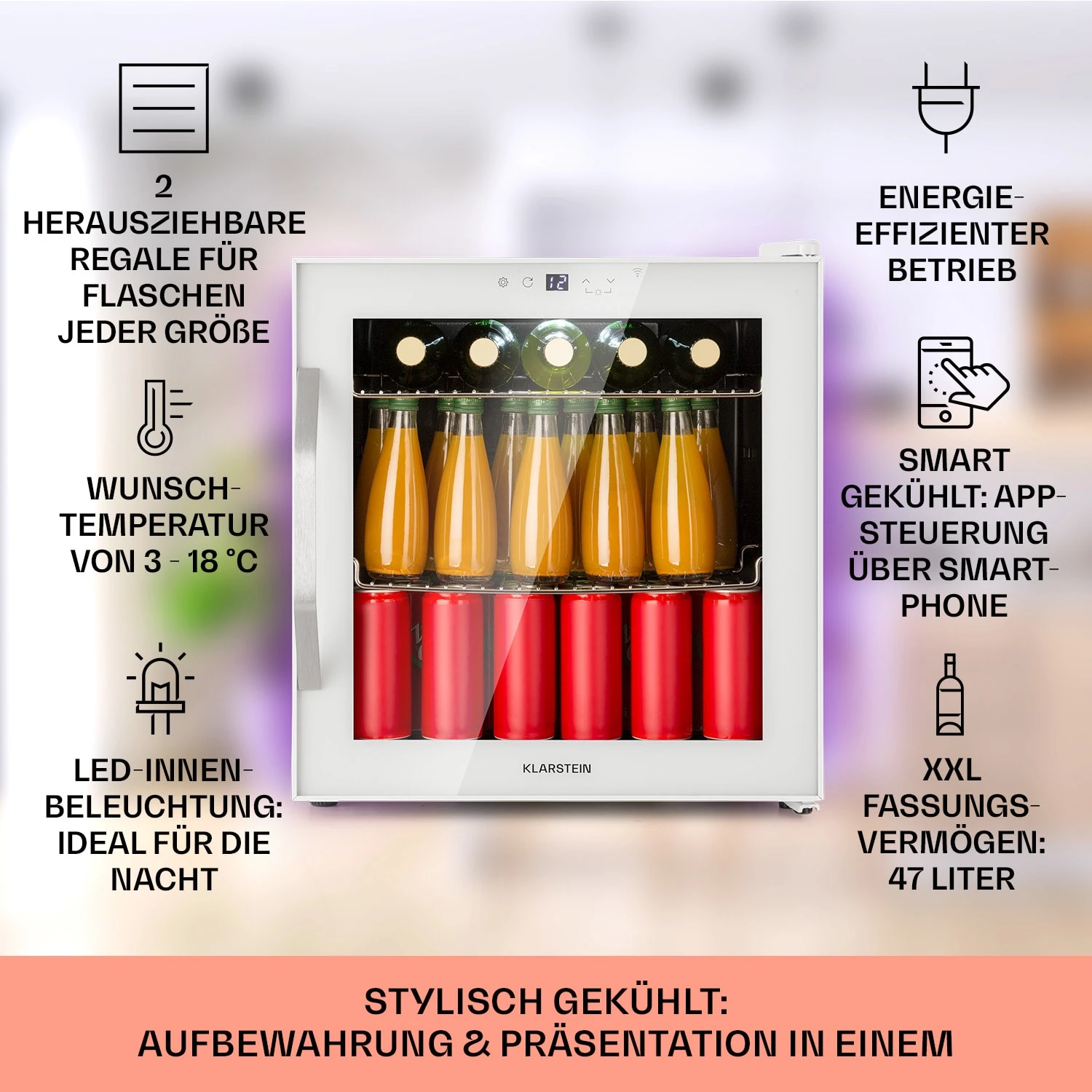Coachella 50 Weinkühlschrank 47 Liter WiFi-Funktion Hintergrundbeleuchtung Edelstahl 4 Coachella 50 Weinkühlschrank 47 Liter WiFi-Funktion Hintergrundbeleuchtung Edelstahl – Bild 2