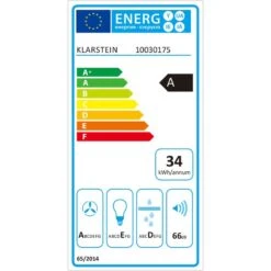 Aurea VII Dunstabzugshaube Umluftset 60cm Aktivkohlefilter Weiß -Optimal Küchengeräte Geschäft 60002224 energy label