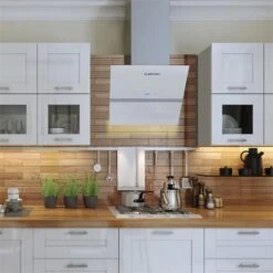 Aurea VII Dunstabzugshaube Umluftset 60cm Aktivkohlefilter Weiß -Optimal Küchengeräte Geschäft 60002224 yy 0003 ambient Klarstein Aurea VII Abzugshaube 60cm reedit