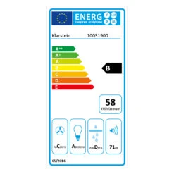 Zola Dunstabzugshaube Umluftset 90cm 635m³/h Aktivkohlefilter Schwarz -Optimal Küchengeräte Geschäft 60002282 energy label