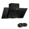 Zola Dunstabzugshaube Umluftset 90cm 635m³/h Aktivkohlefilter Schwarz