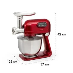 Curve Plus Küchenmaschinen-Set | 5l | 4-in-1 Fleischwolf | Rot -Optimal Küchengeräte Geschäft 60002329 yy 0012 logo Klarstein Curve Plus Kuechenmaschinen Set rot