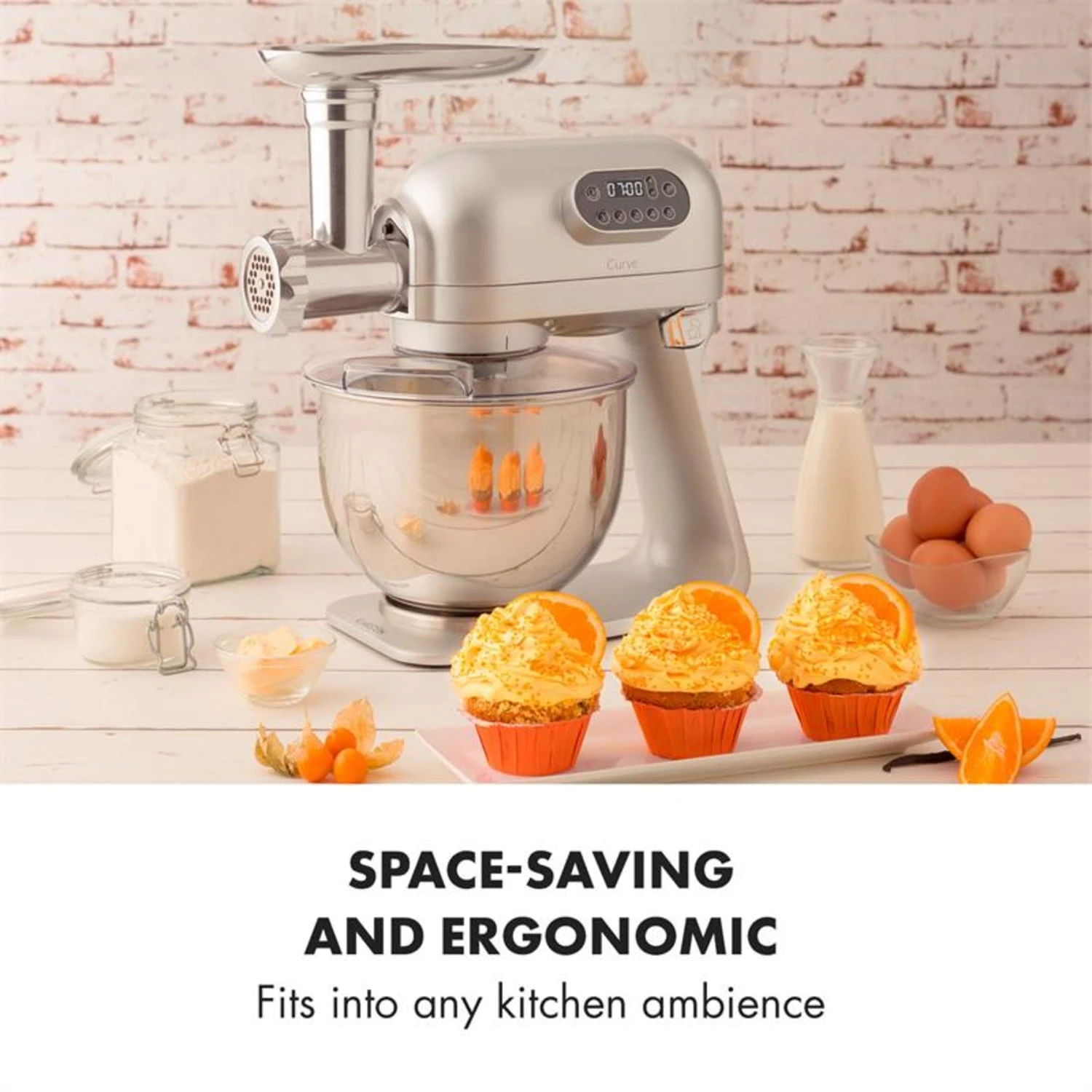 Curve Plus Küchenmaschinen-Set | 5l | 4-in-1 Fleischwolf | Silber 4 Curve Plus Küchenmaschinen-Set | 5l | 4-in-1 Fleischwolf | Silber – Bild 2