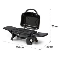 Parforce One 3,5kW 12000BTU 300°C SNJS Gasschlauch Schwarz -Optimal Küchengeräte Geschäft 60002427 yy 0010 logo Klarstein Parforce One Gasgrill 12000BTU schwarz