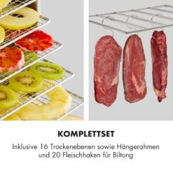 Master Jerky 16 Dörrautomat + Fleischhaken Set 1500W 40-90 °C 15h-Timer Edelstahl Silber -Optimal Küchengeräte Geschäft 60002668 de 0003 logo