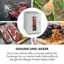 Master Jerky 16 Dörrautomat + Fleischhaken Set 1500W 40-90 °C 15h-Timer Edelstahl Silber -Optimal Küchengeräte Geschäft 60002668 de 0005 logo